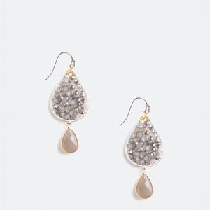 Nakamol Silver and Gray Teardrop Earrings